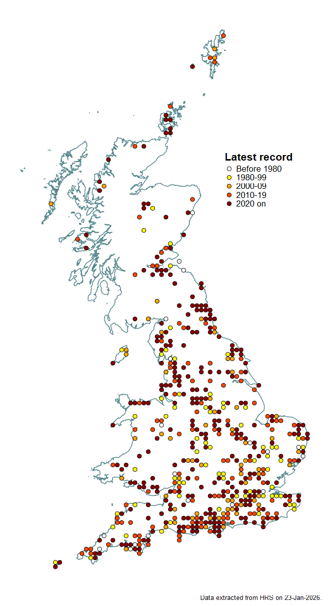 Distribution map for Xanthandrus comtus